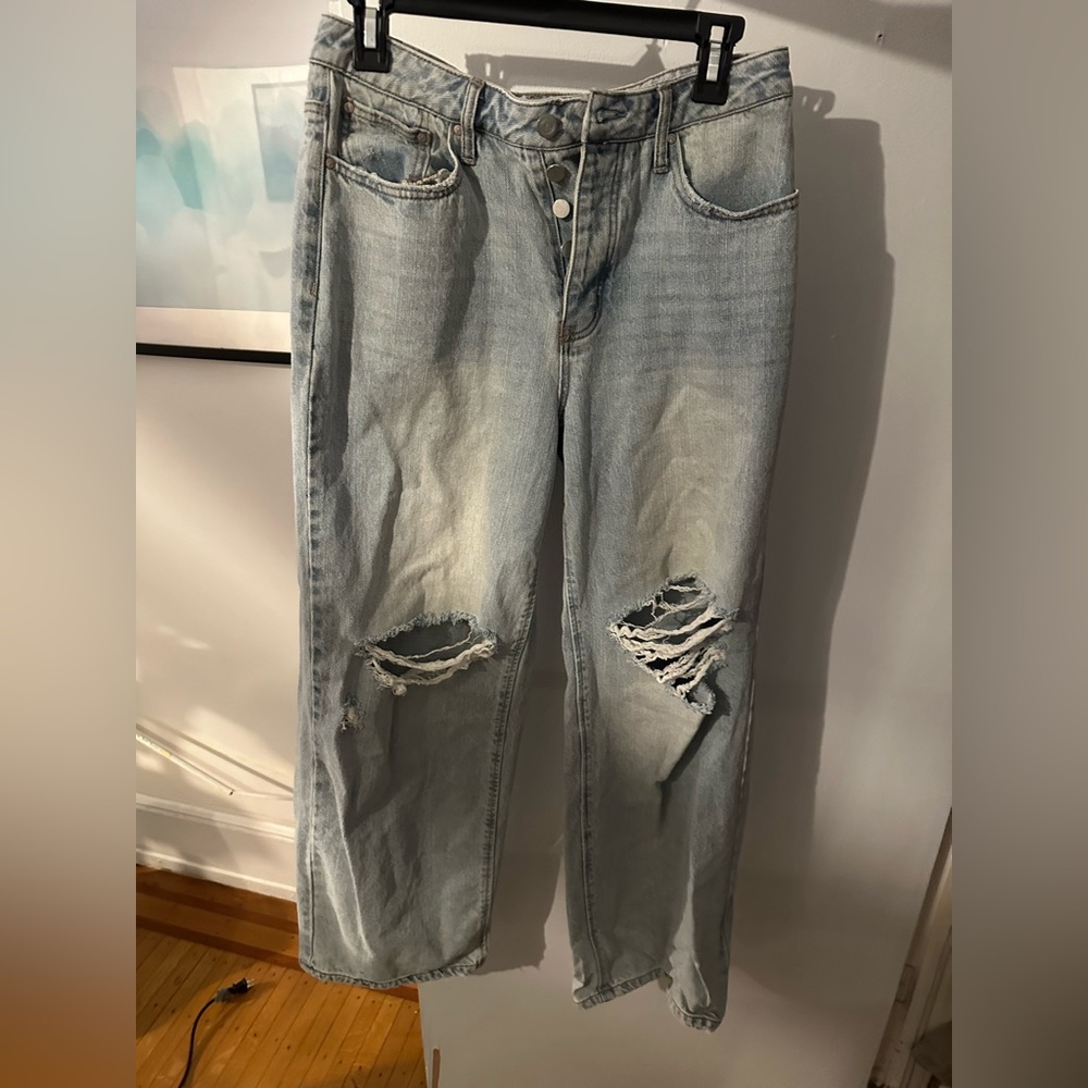 And Now This Wide Leg Distressed Jeans
